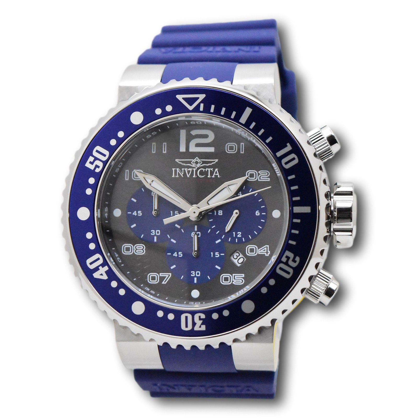 Invicta Pro Diver Dark Blue Ocean Voyage Mens 52mm Black Dial Chrono Watch 47195