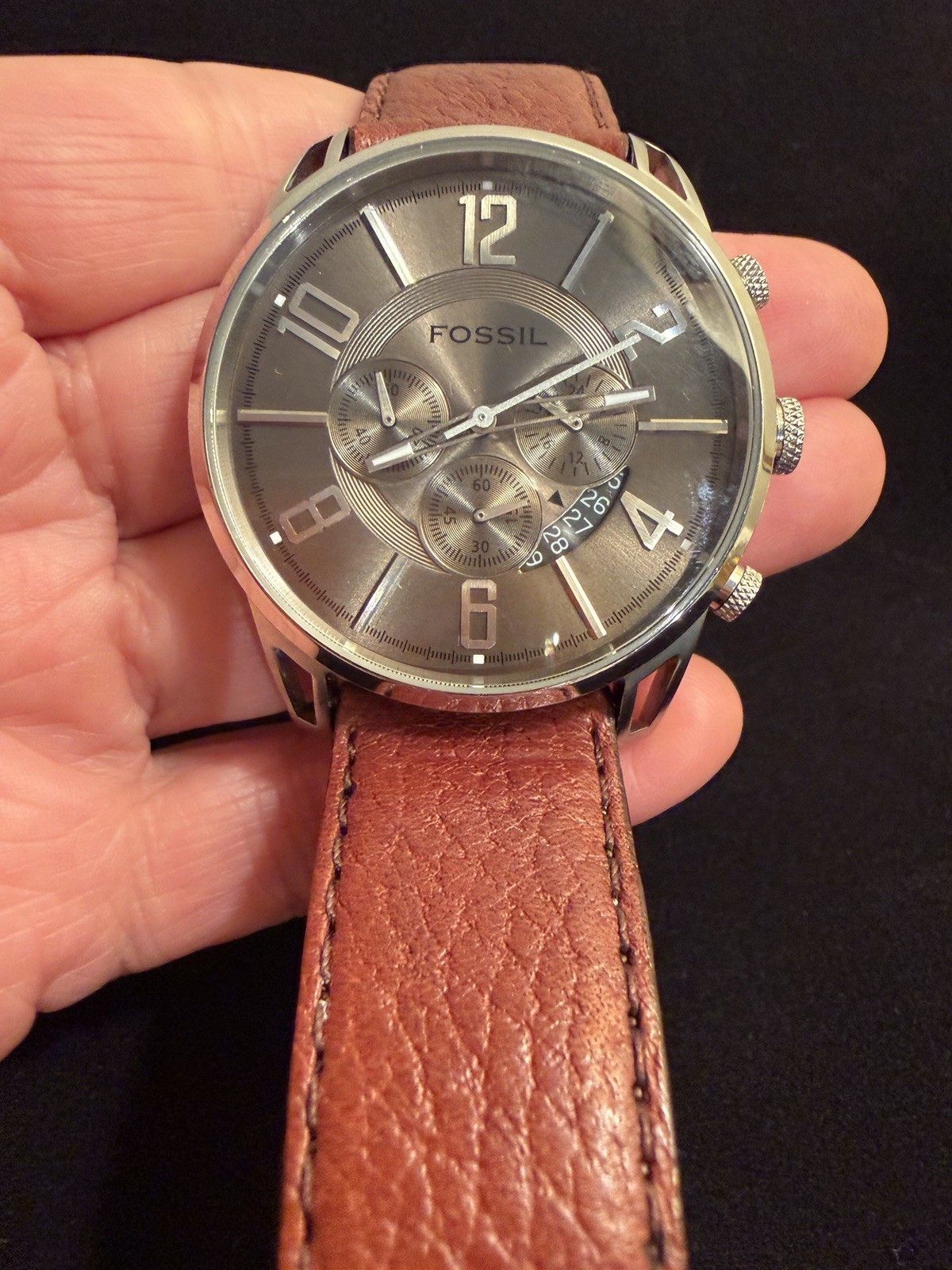 Fossil FS-4327 “Arkitekt” Sports Tourer Chronograph Watch Brown Leather Band