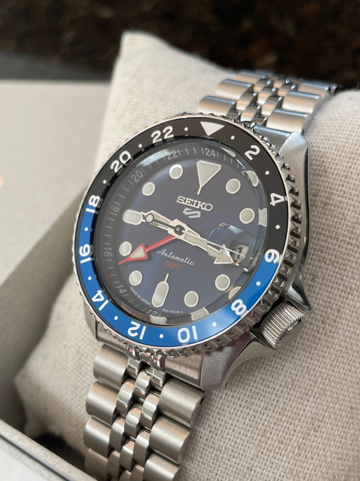 Seiko 5 Five Sports SSK003 GMT Automatic Watch SSK003J1 Blue Dial Made in Japan