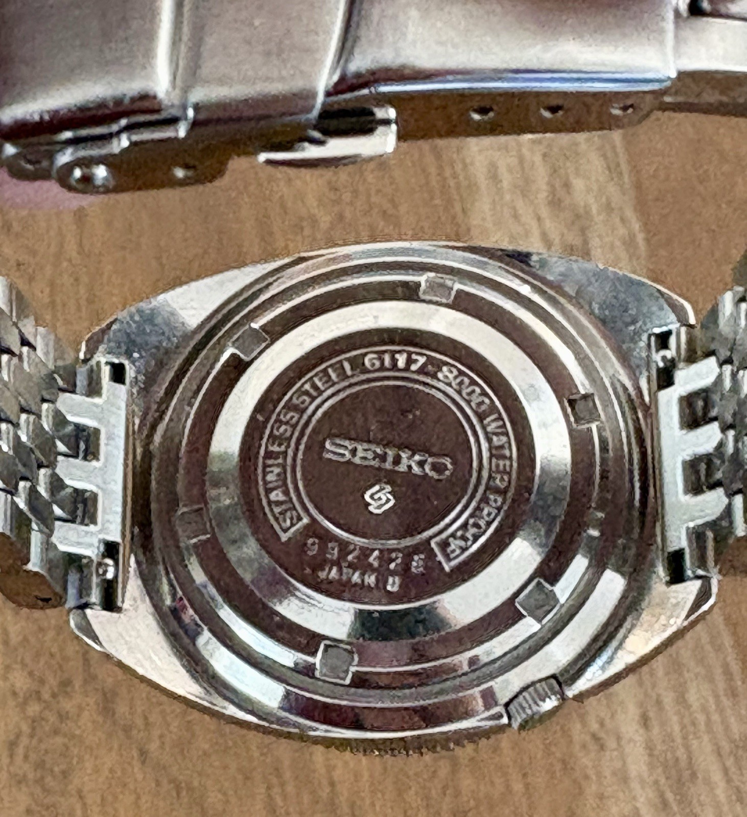 Vintage Seiko 6117-8000 Navigator Timer GMT Automatic 1970 Black Dial Watch Runs