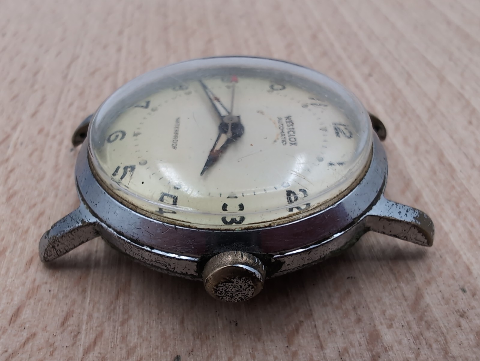 Vintage Westclox Red Pointer Automatic Swiss Wristwatch