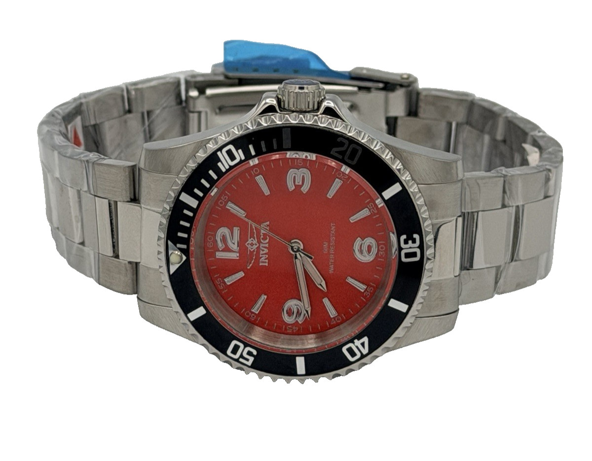 Invicta Specialty Rowan Men’s 40mm Watch Silver Red Black Stainless Steel 49350