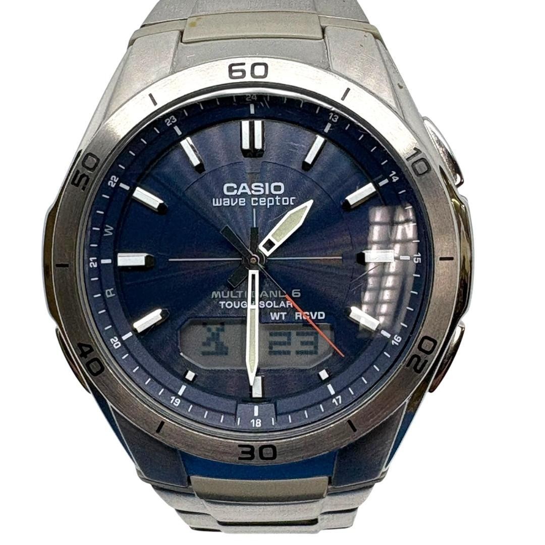 [Radio-controlled solar watch] CASIO Wave Ceptor WVA-M640 Navy From Japan