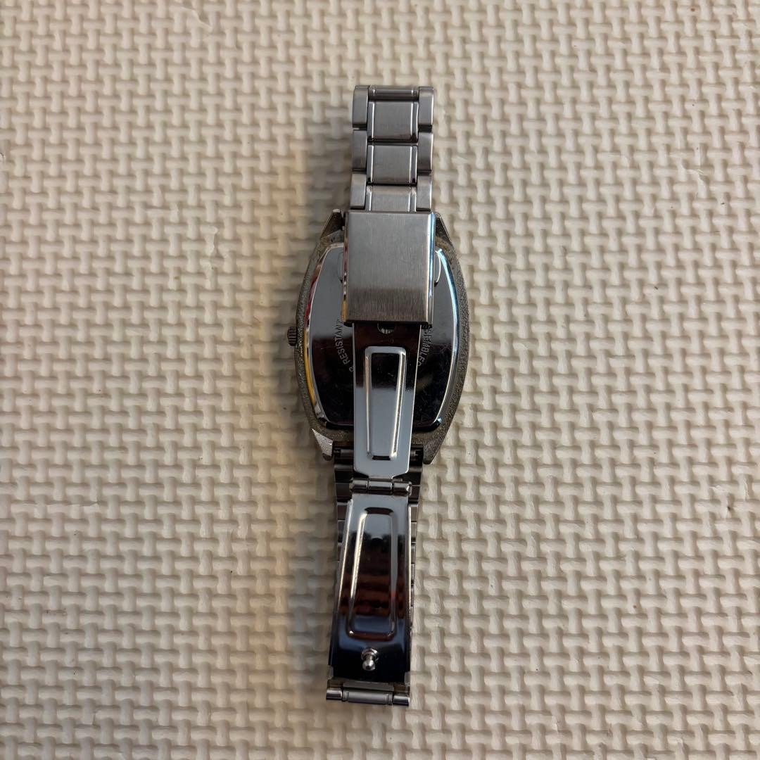 Men’s Quartz Watch, Silver & Black Tonneau Shape, Functionality Unconfir