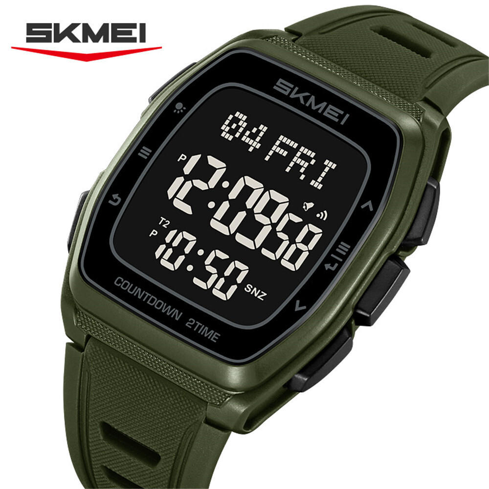 SKMEI Men Rectangle Watch Digital Electronic Wristwatch Students Boy Sport Watch
