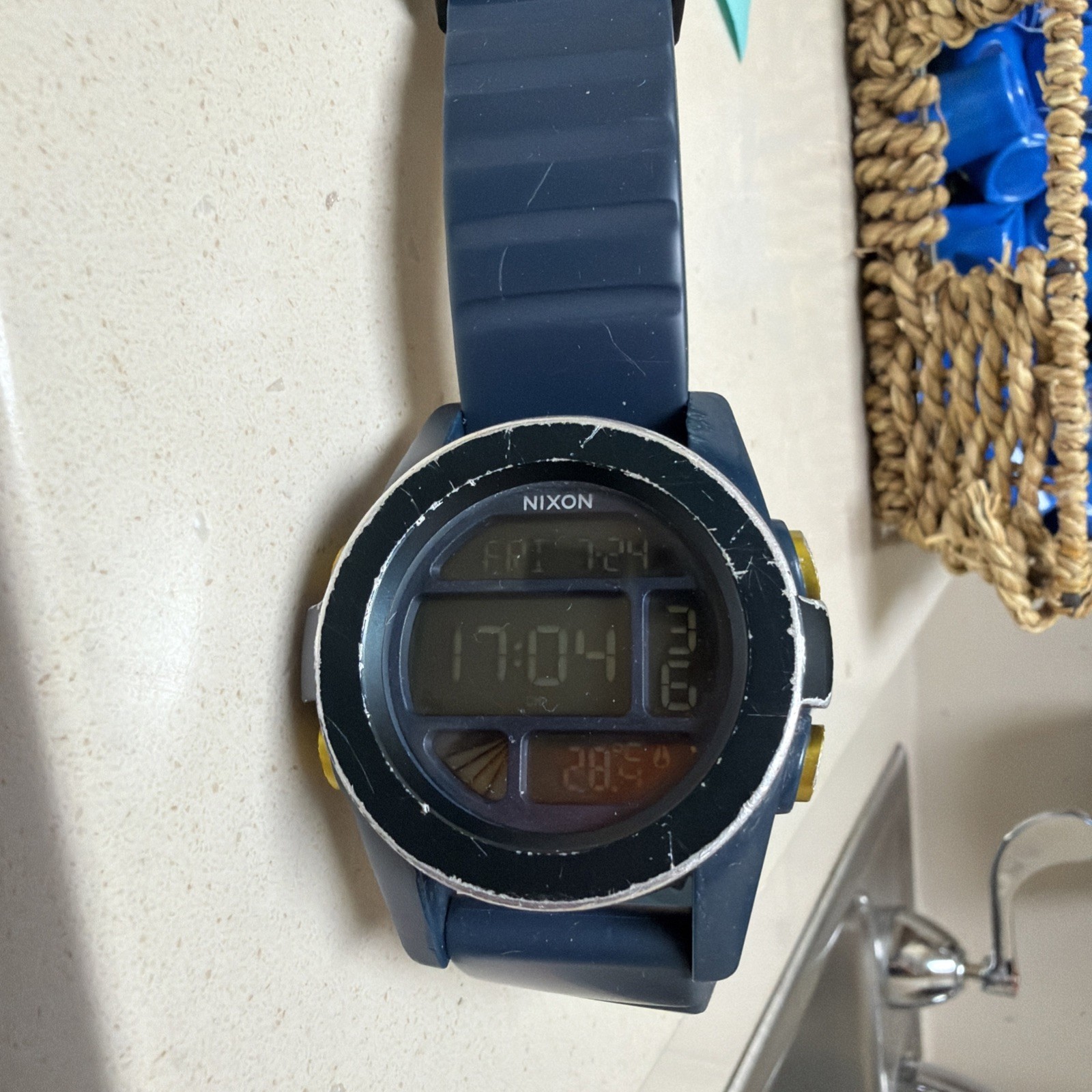 Nixon The Unit Watch Blue used fair.
