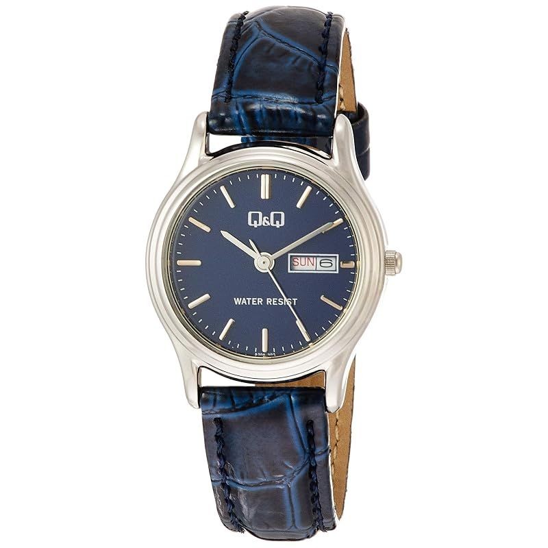 Brand New Citizen Q Q Watch Analog Waterproof Date Day Leather Strap A205 302 La