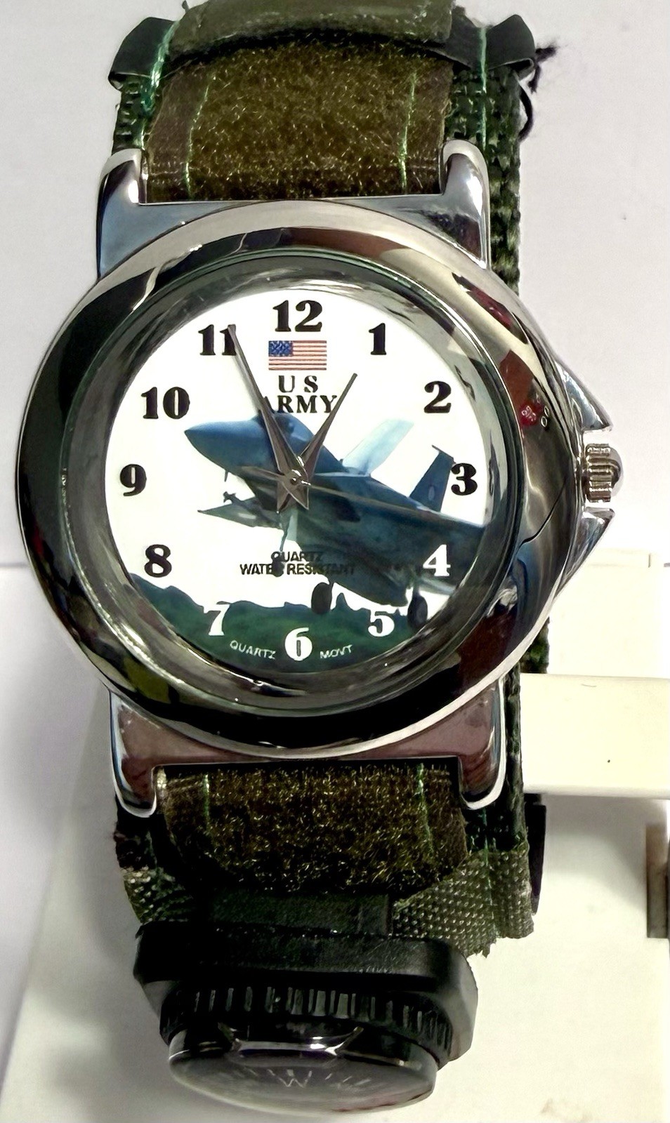 2000s US ARMY 40mm Camo Watch, Compass, 3D-Morph Lighter, Pen & Flashlight Set