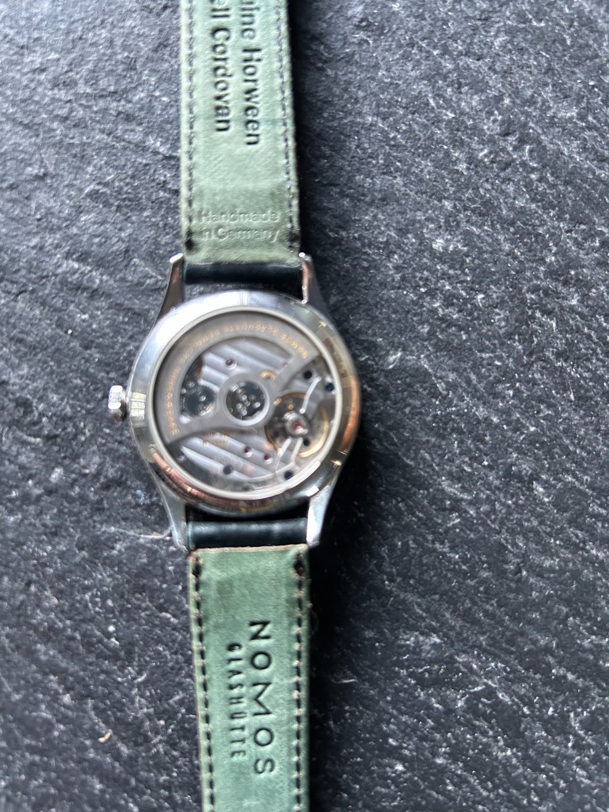 NOMOS Minimatik 1203/3413 automatic with papers and new authentic strap, 35.5mm