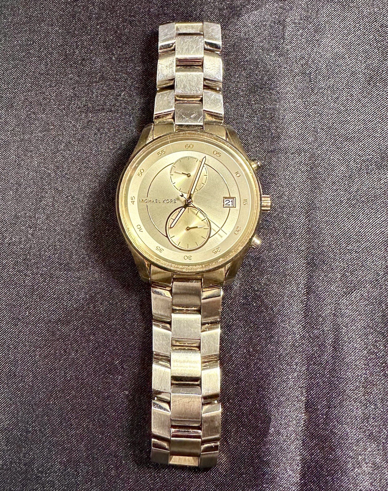 Ladies Michael Kors Briar Gold PVD Chronograph Womens Watch MK6464