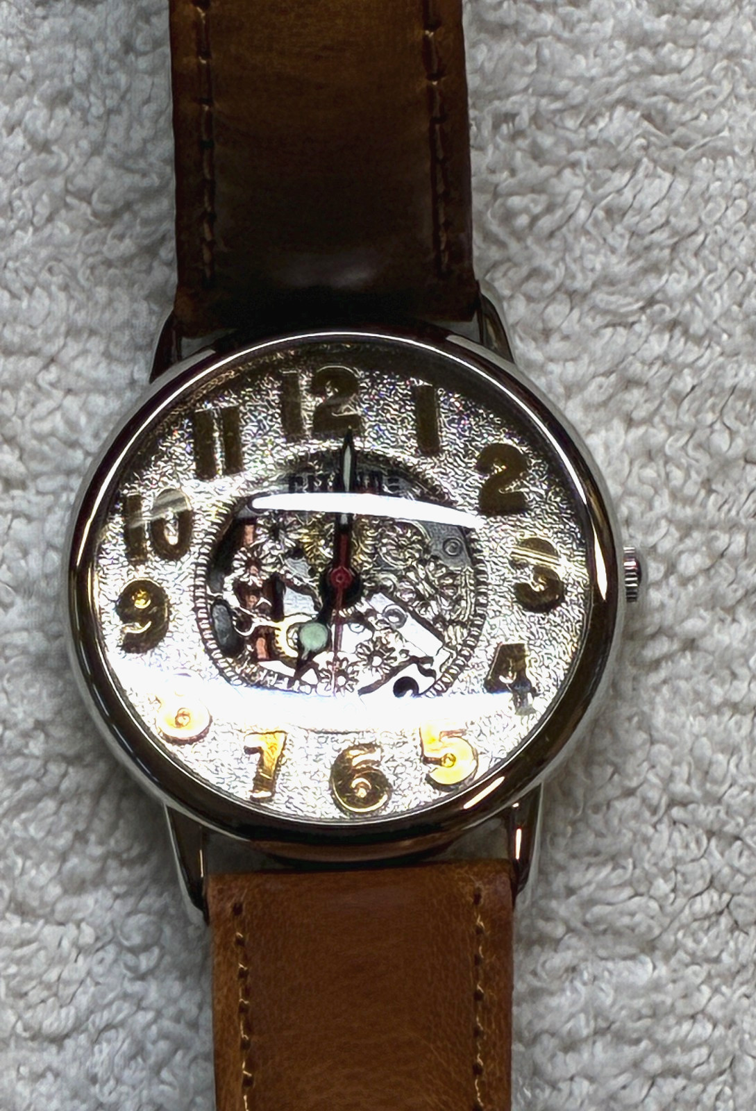 GEORGE Men’s Quartz Analog Watch Silver with Crocodile Stamped Strap