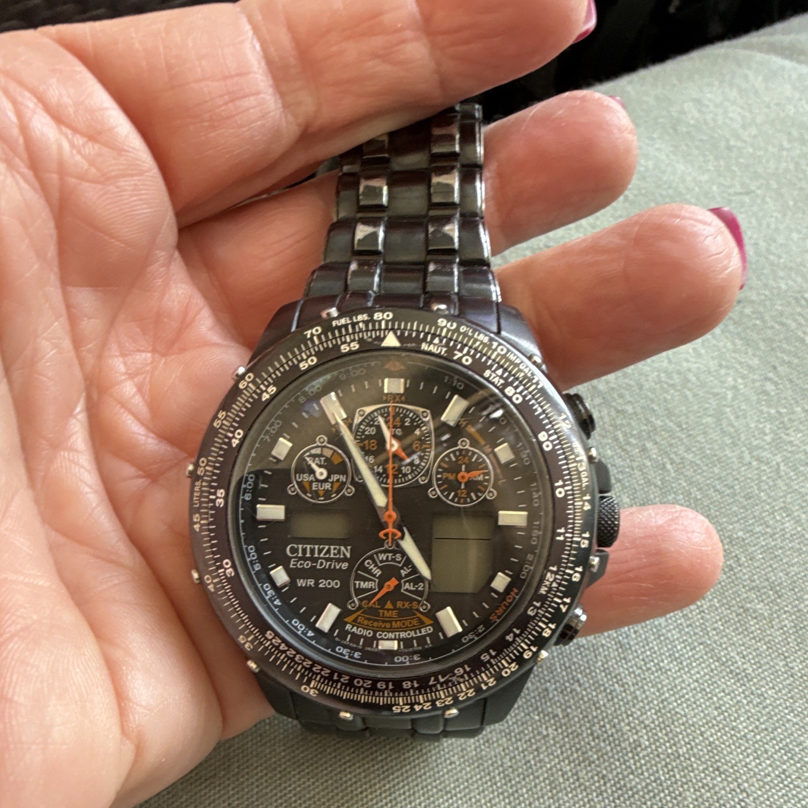 Citizen Eco-Drive Men’s Radio Controlled Chronograph Analog-Digital WR200m