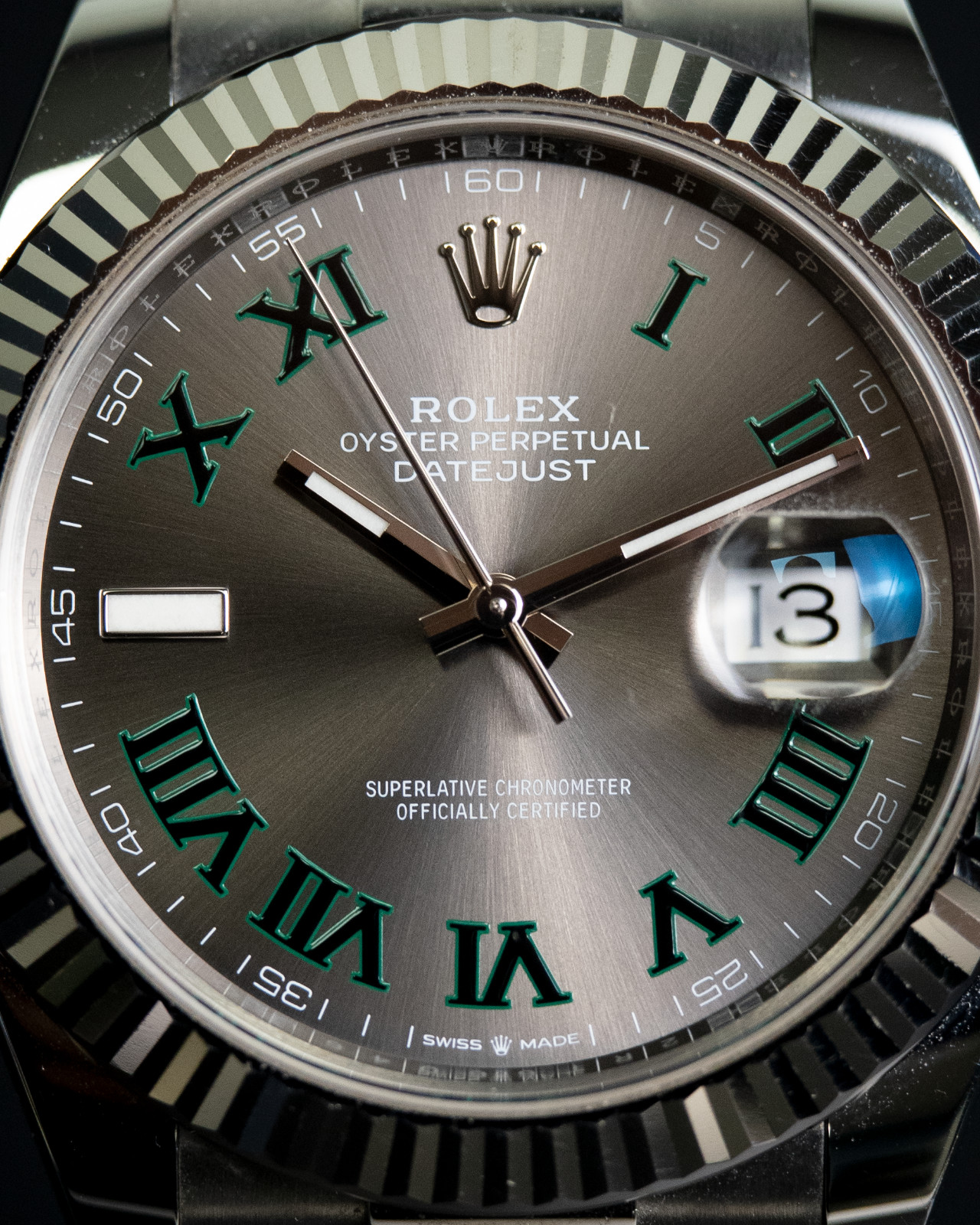 Rolex Datejust 41 126334 Wimbledon Slate Dial Oyster Full Links Box & Papers