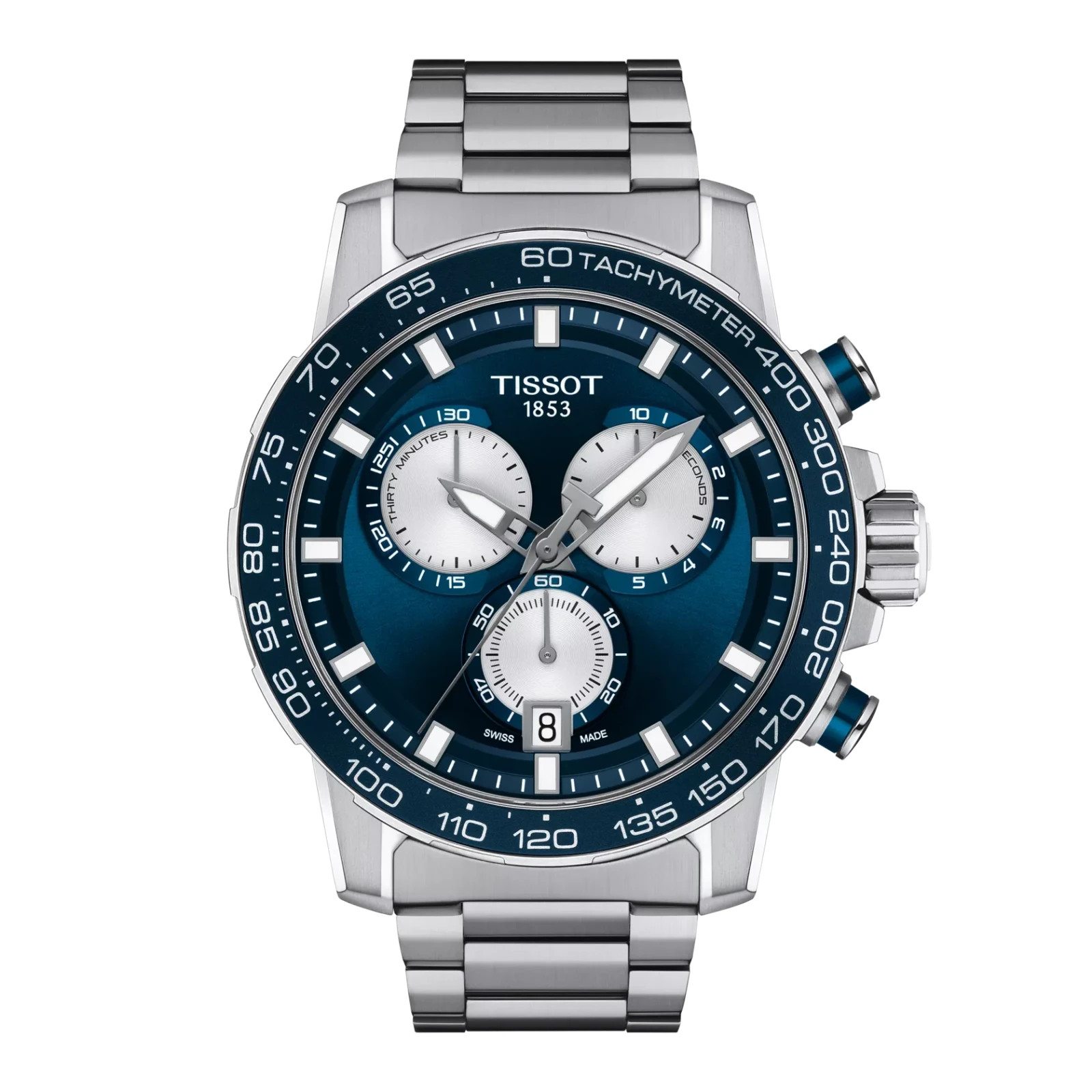 Tissot SuperSport Chrono 45.5mm Blue Dial Silver Subdials T125.617.11.041.00 NIB