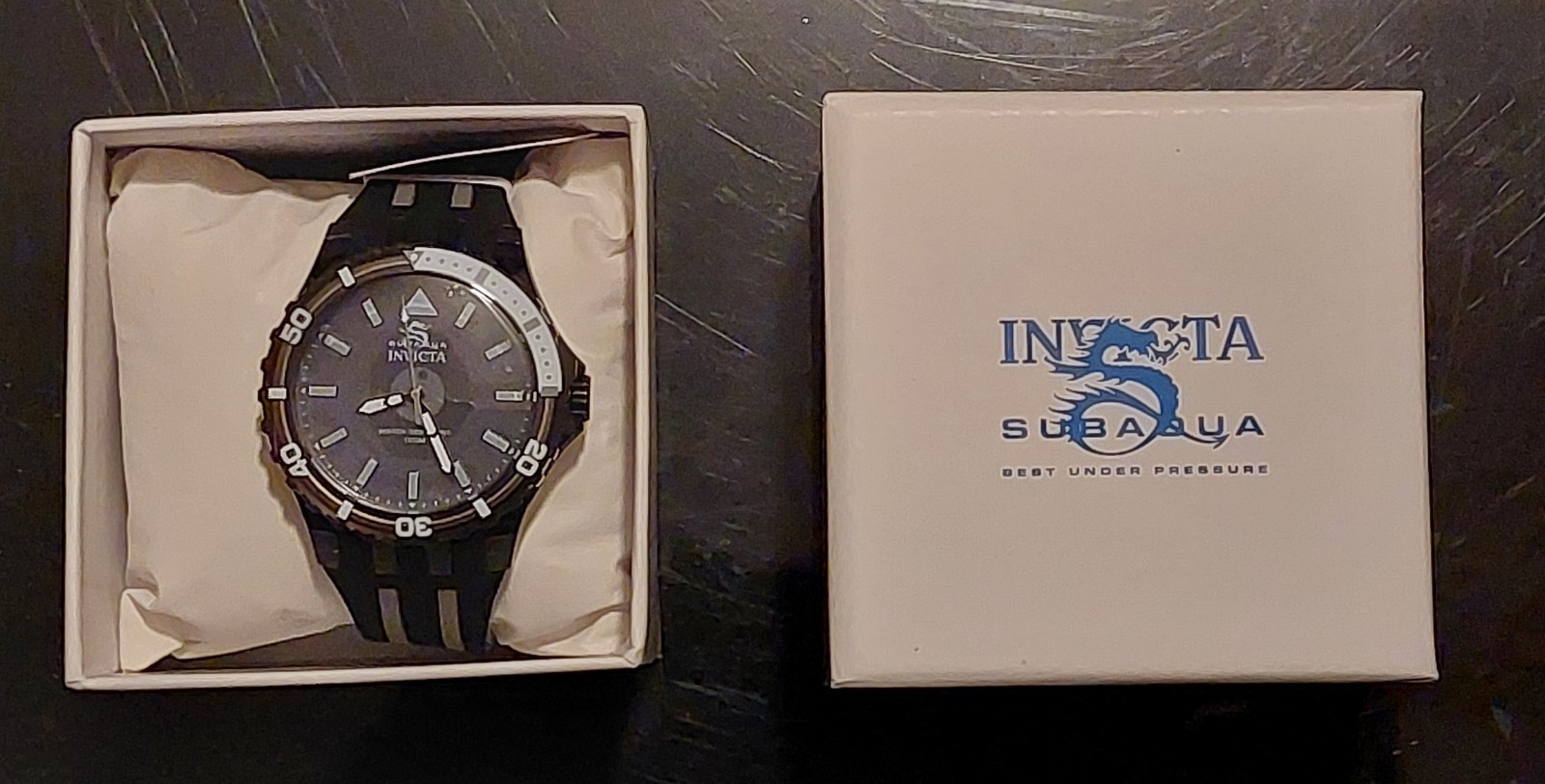 Invicta Subaqua Men’s Watch 44mm- Grey Black And White Rotating Bezel-Silcone