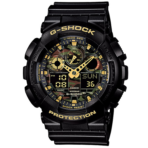 Casio G-Shock GA100CF1A9JF Quartz Camouflage Dial Black 51.2mm Watch