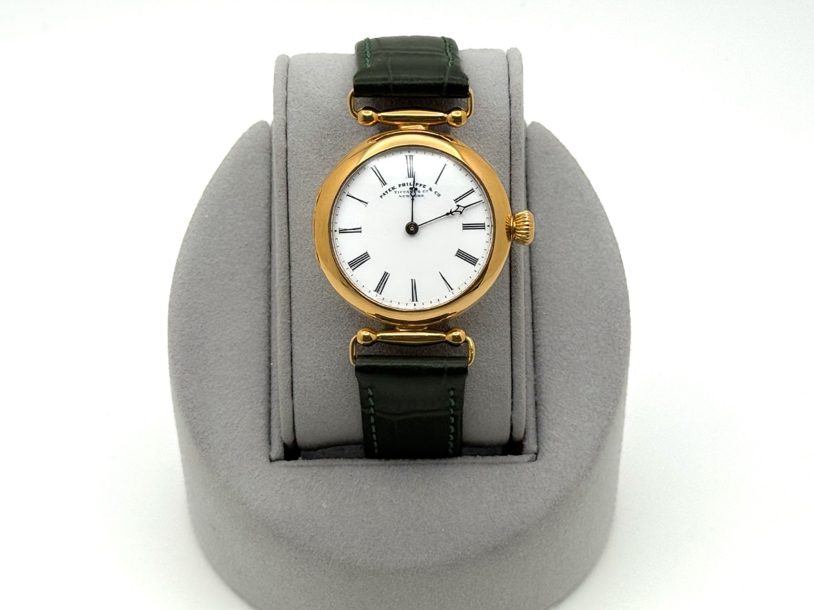 Vintage Patek Philippe Tiffany & Co Watch 34mm 18K Gold Leather Strap