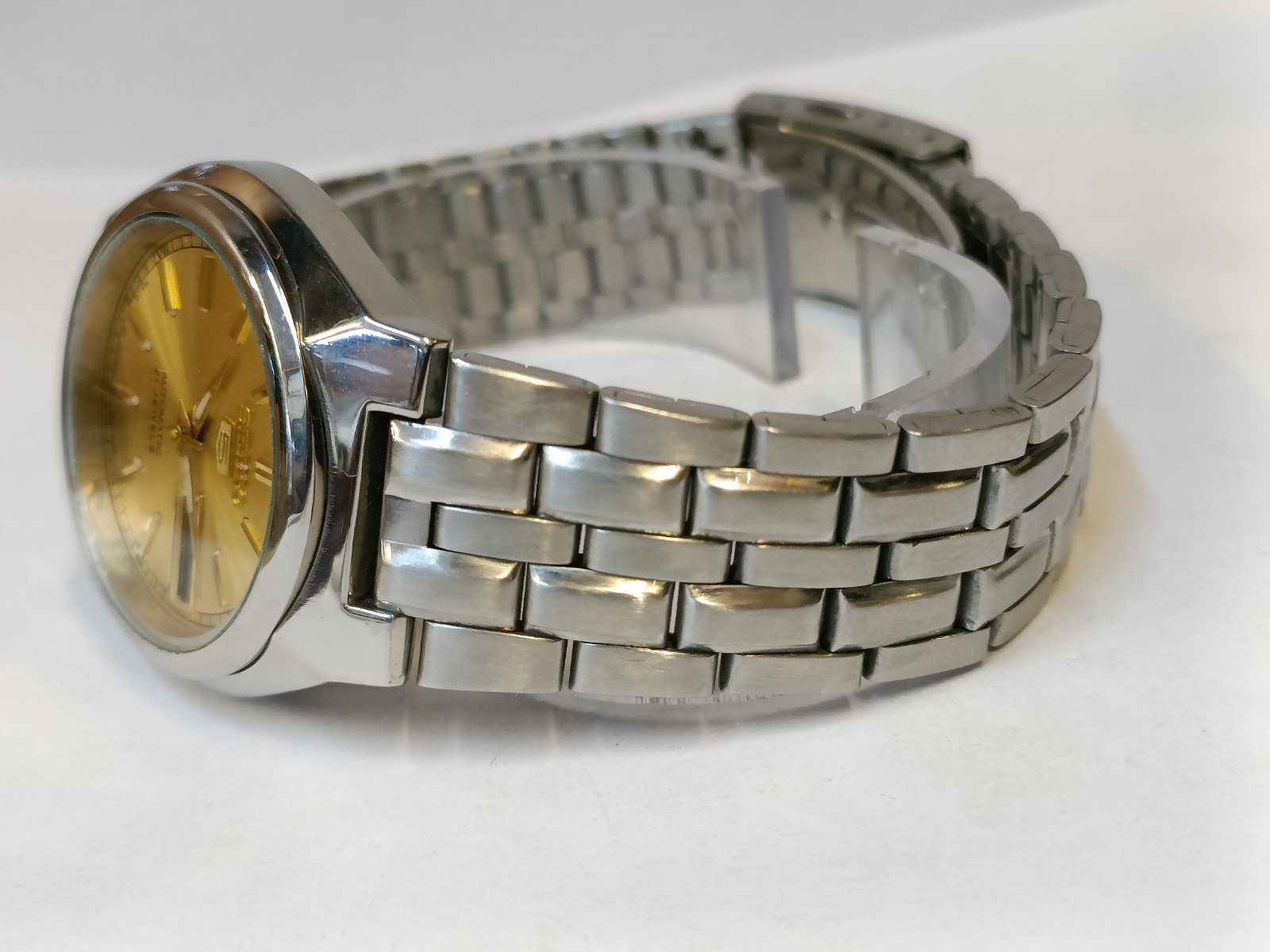 VINTAGE SEIKO 5 21J AUTOMATIC GOLD DIAL 4227-00J0 JAPAN UNISEX ADULT WORKING
