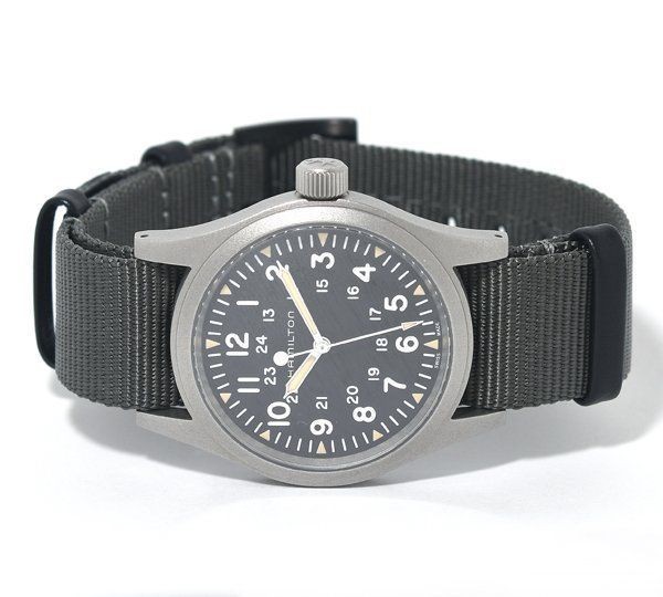 [NEAR MINT++] HAMILTON Khaki Field H694390 Black Dial Men’s Manual Watch Japan