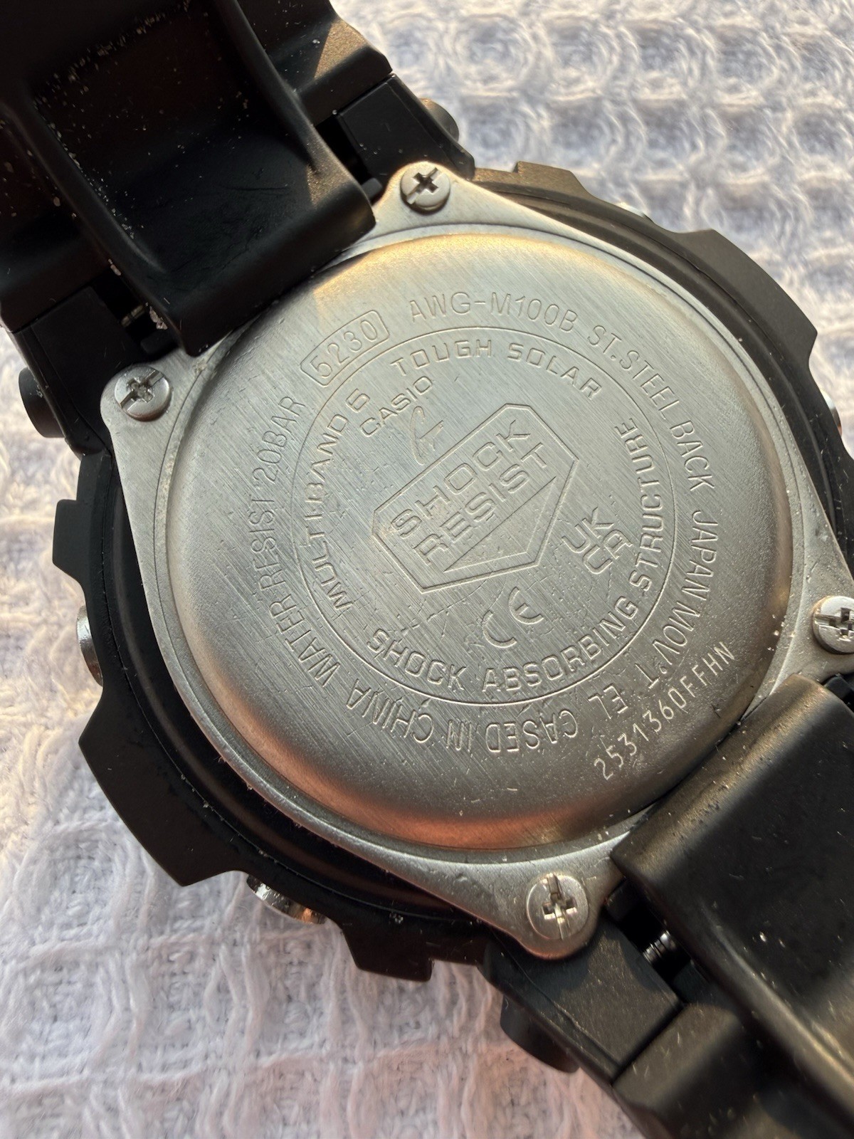 Casio G-SHOCK AWG-M100B Tough Solar Atomic Multiband 6 Black Resin 200m