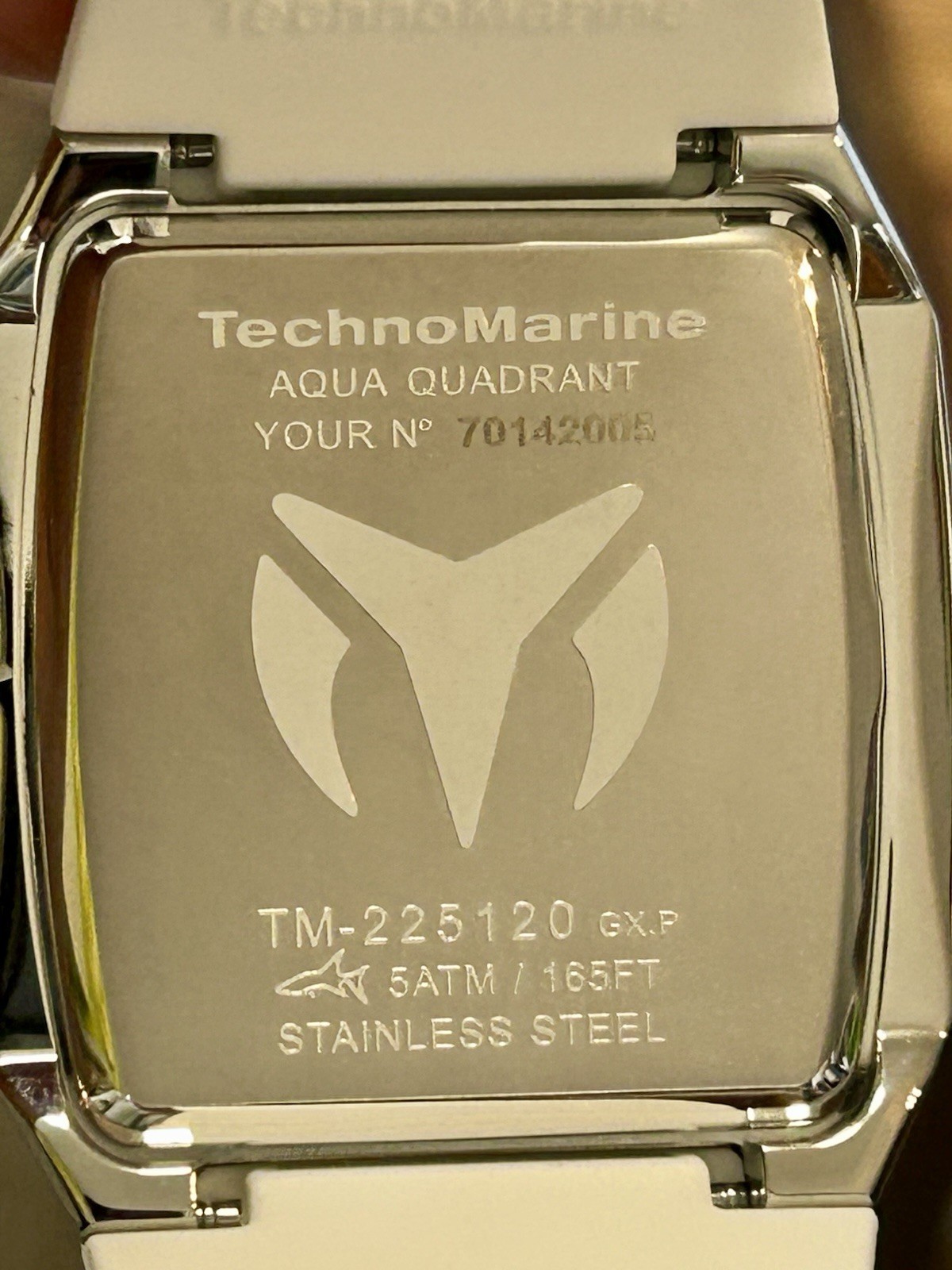 TechnoMarine Aqua Quadrant, WR 50m 43mm, New/Box/3yr Wnty, 8.5” Adjust TM-225120