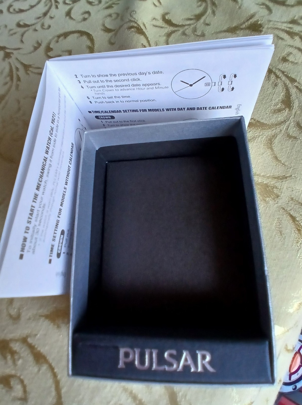 Pulsar Two Toned Square Face Analog Bracelet Band / New Battery Original Box
