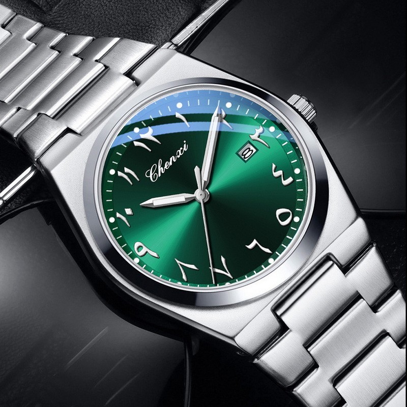 CHENXI Men Eastern Arabic Numerals Dial Luminous Calendar Business Quartz Watch