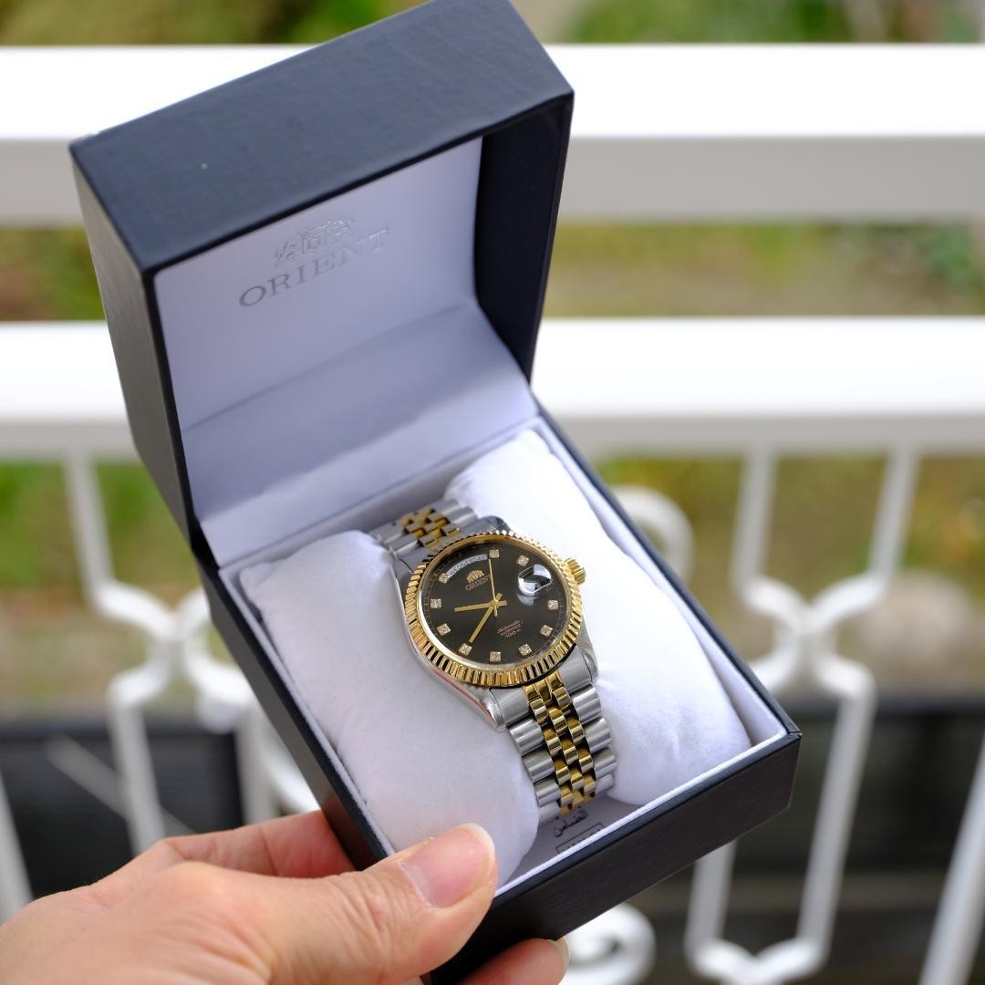 ORIENT Day Date SEV0J002BY Automatic Wristwatch Made in Japan 077093
