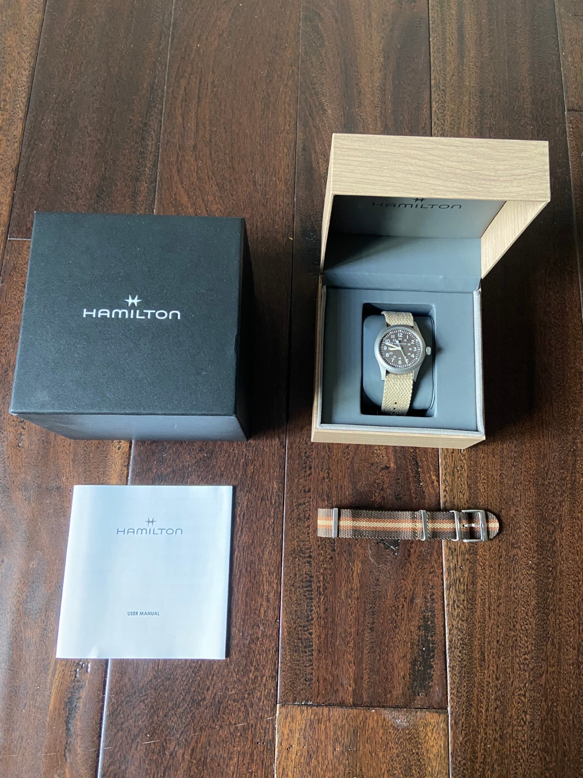 Hamilton Khaki Field Mechanical Watch Wind Brown H694390 (Excellent condition)