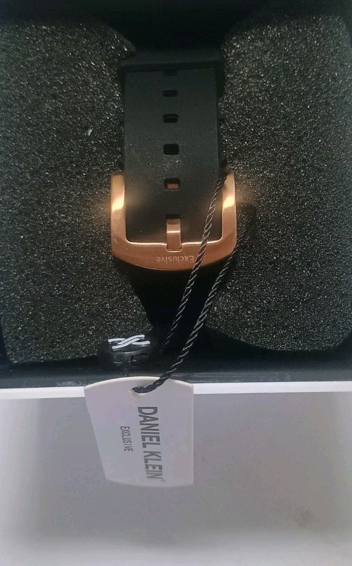 Daniel Klein Exclusive Men Black/Gold Rubber Watch