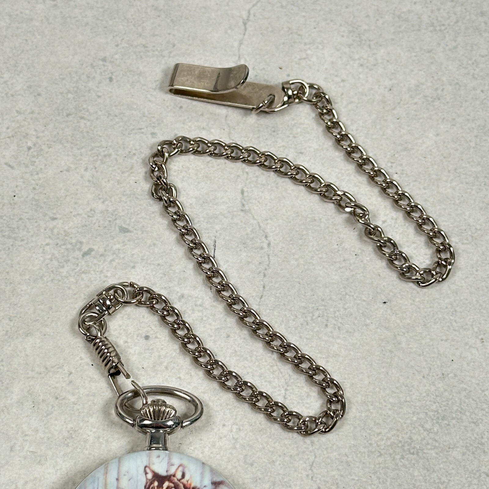 Embassy Gruen Pocket Watch 46mm Wolf Winter Forest Outdoors Quartz New Battery