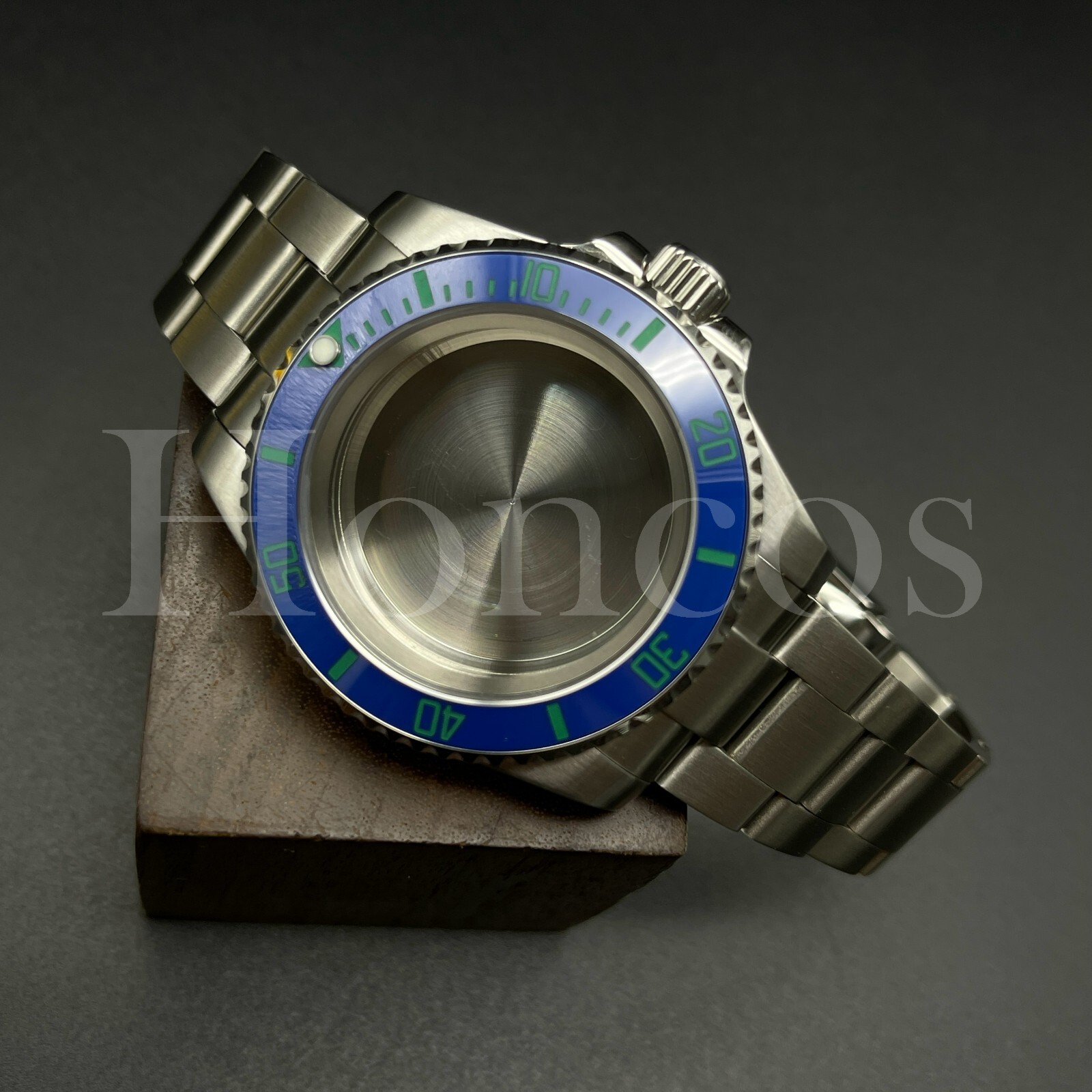 Custom Made MODS Watch Case and Bracelet Fits for NH34/35 Movement Silver BL/GN