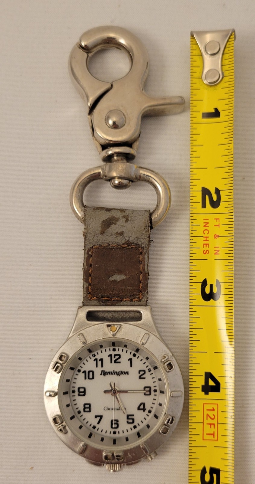 Remington ChromaGlo Quartz Pocket Watch with Strap and Swivel Trigger Snap Hook