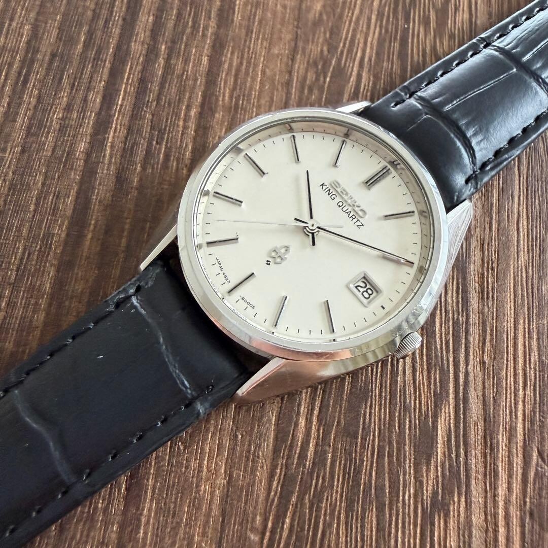 Seiko Authentic King Quartz Vintage Quartz Watch 4822 8000 1976 Silver Dial