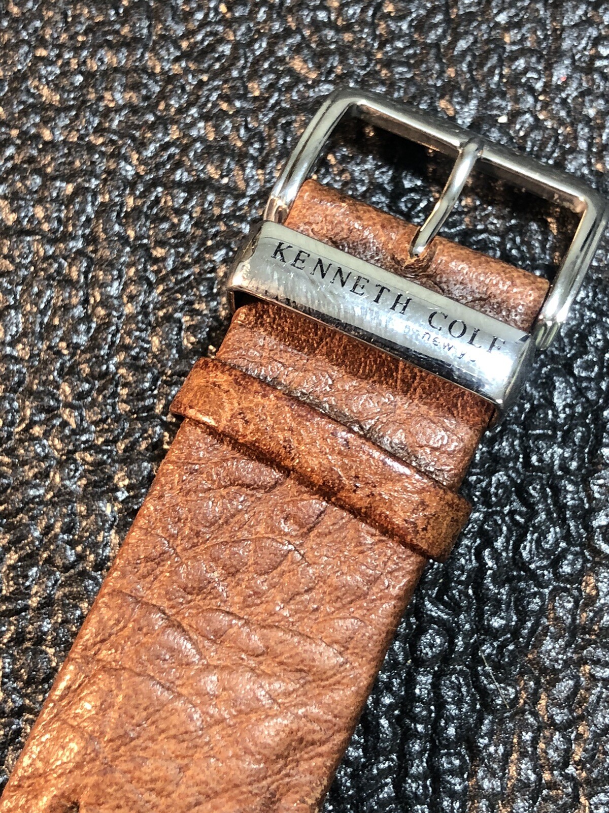Kenneth Cole Men’s Watch Barrel/Tonneau Shape Bronze Tone Dial 43mm New Battery