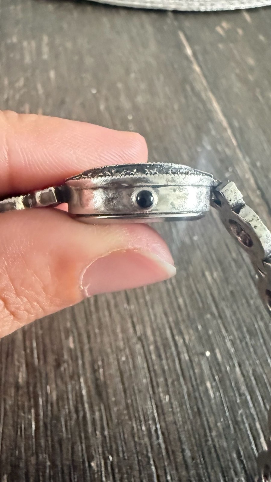 Vintage Sterling Silver 925 Marcasite and Black Onyx Quartz Bracelet Watch