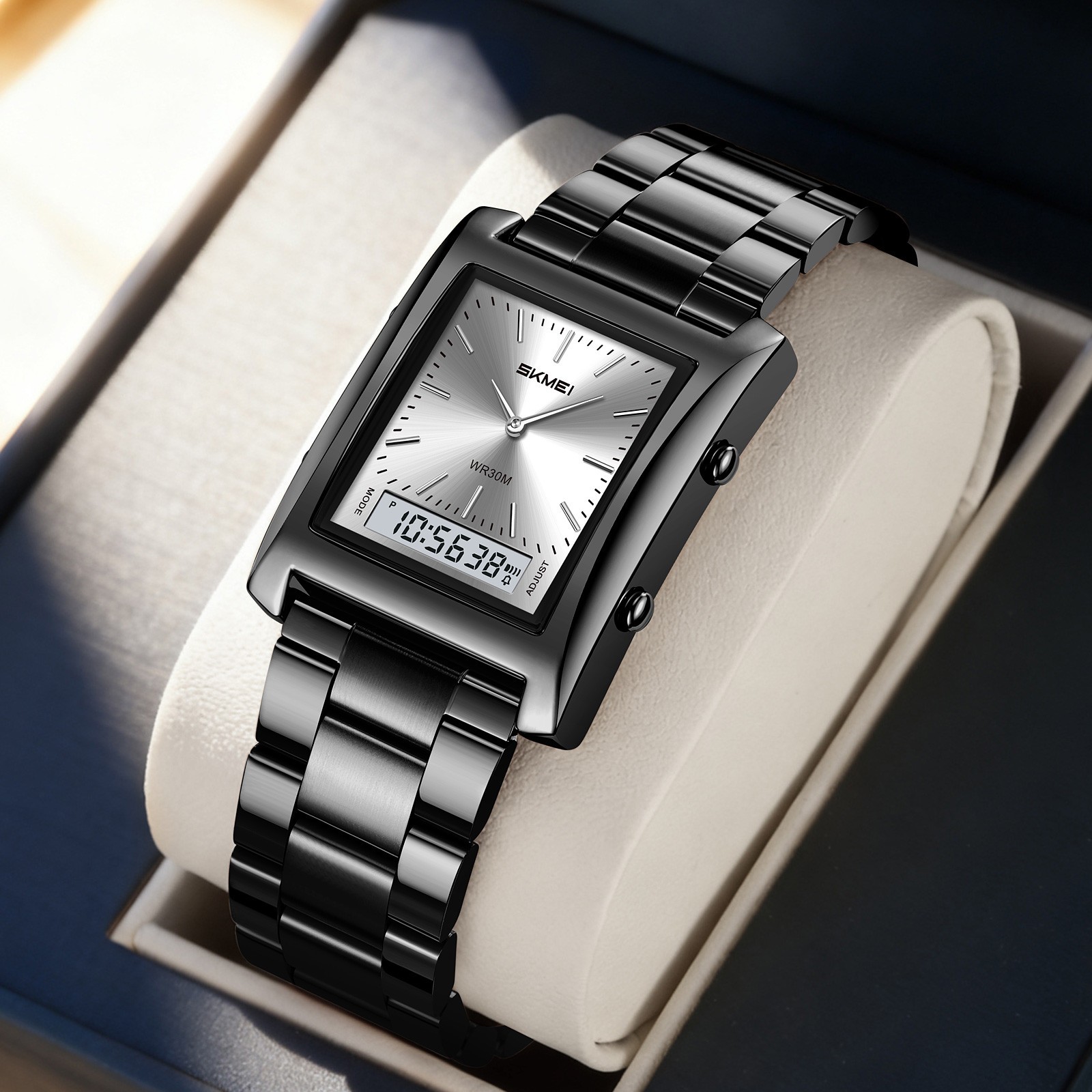 SKMEI Men Electronic Watch Rectangle Wristwatch Male Steel Digital Sport Watches