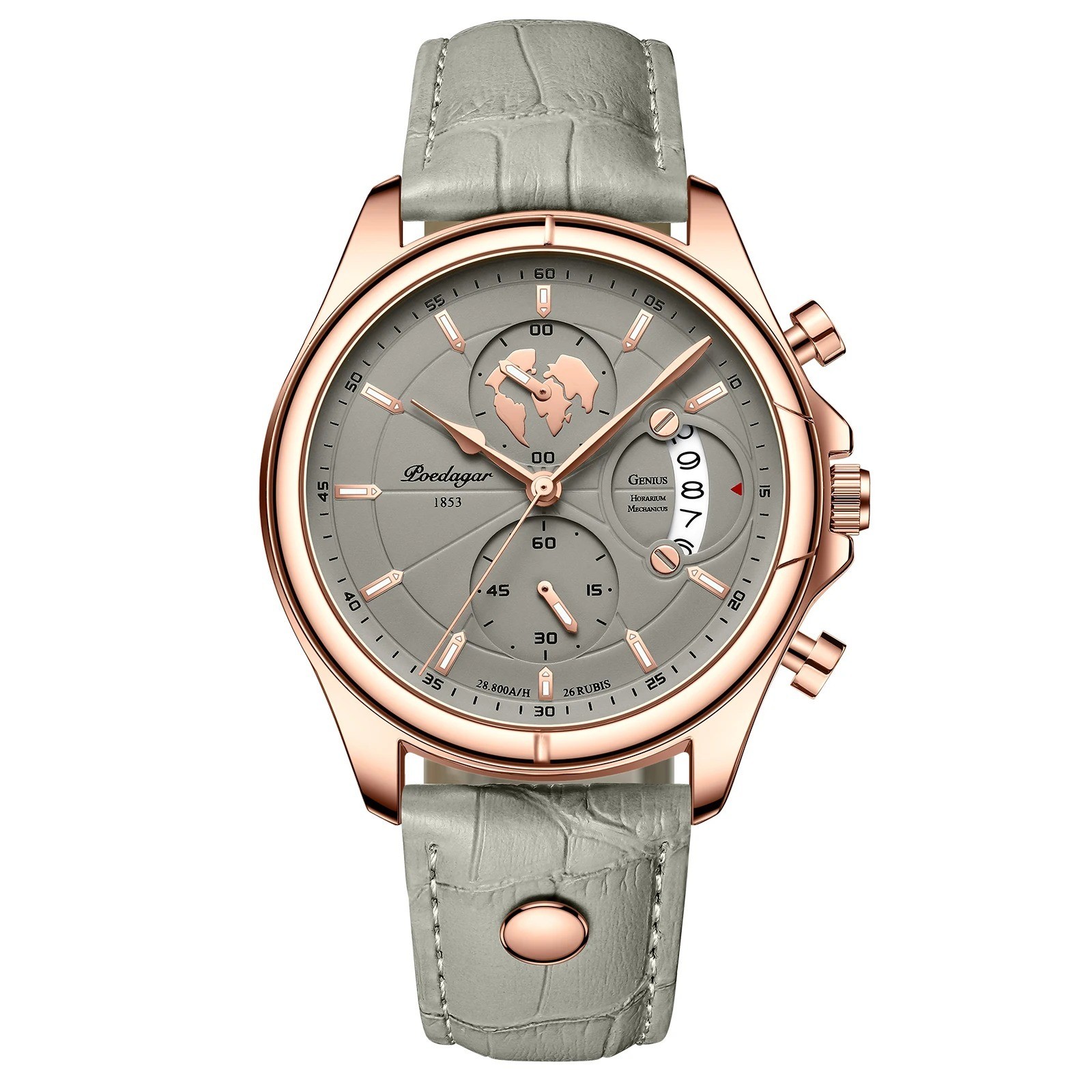 POEDAGAR Luxury Man Wristwatch Chronograph Date Waterproof Leather Men Watch Cas