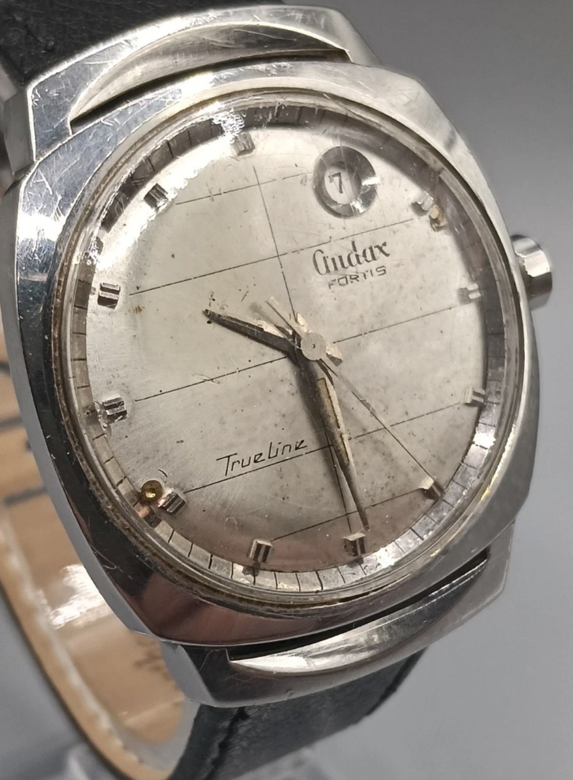 Vintage 1960s Fortis TrueLine 21 Jewel Automatic Swiss Date Mens Classic Working