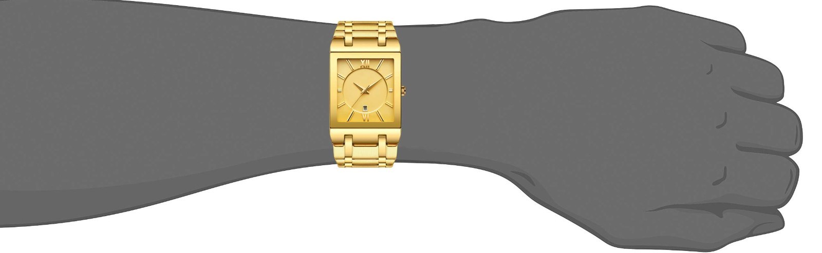 Luxury Men’s Square Watch – Stainless Steel, Waterproof, Date, Casual Quartz Ana