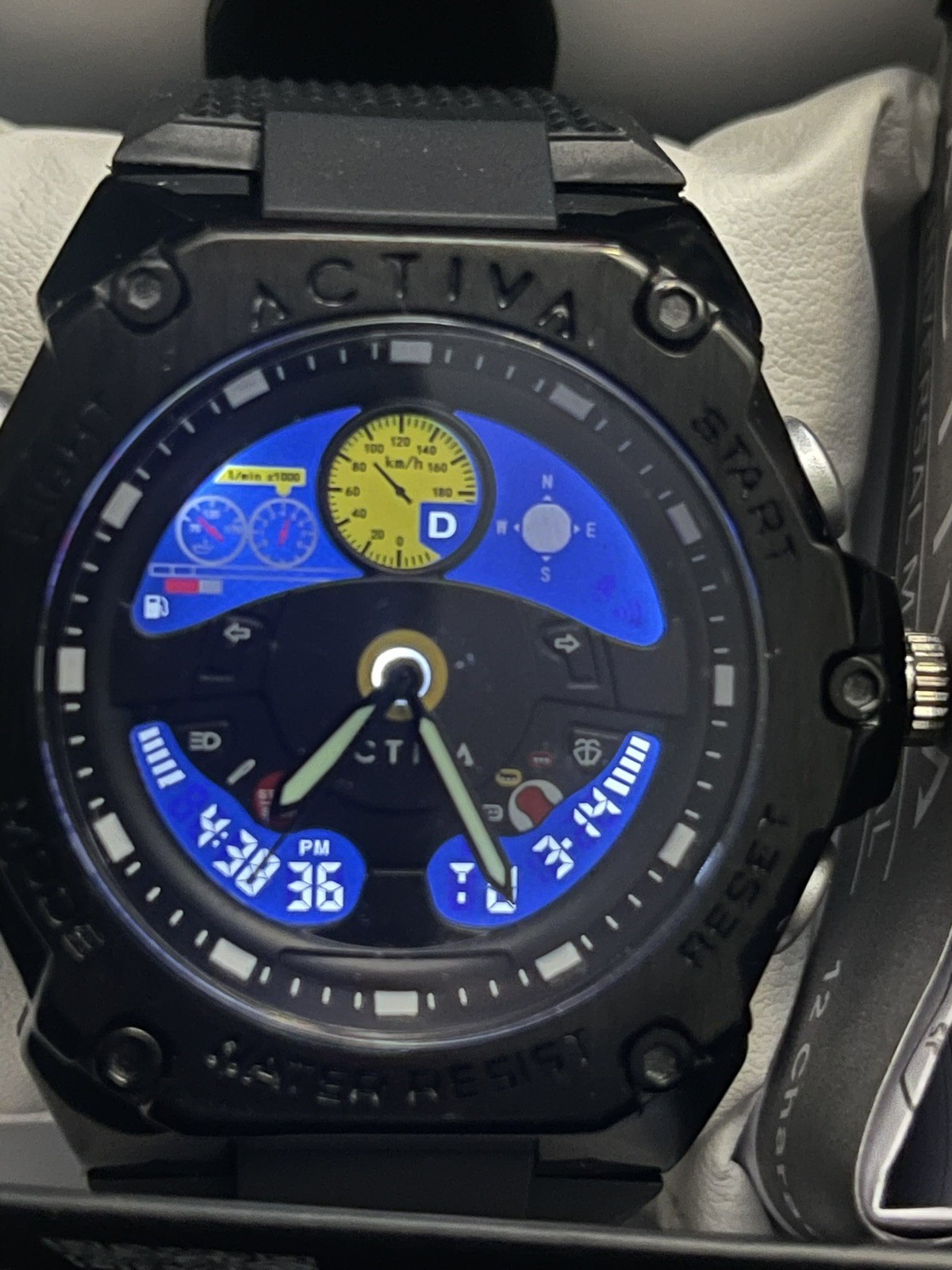 Activa Race Car Dashboard Quartz Watch ,Black Brand New In Box