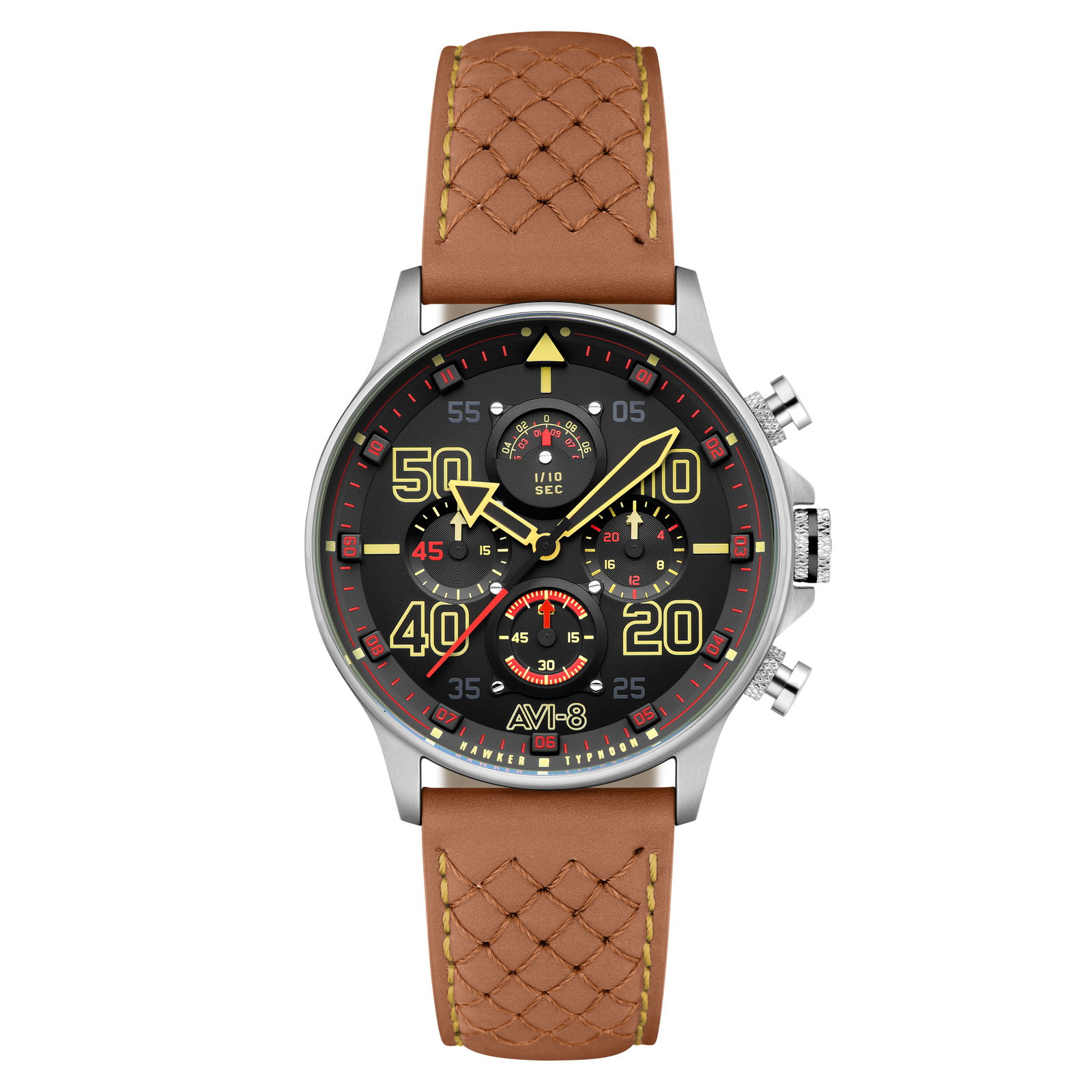 AVI-8 Coningham Chronograph Black / Leather | Black Dial 44mm Wristwatch AV-4093
