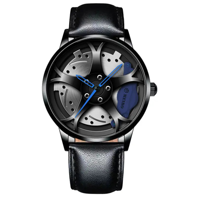Fashion Sport Watch Car Wheel Rim Stainless Steel Waterproof Wrist Watches Men Z