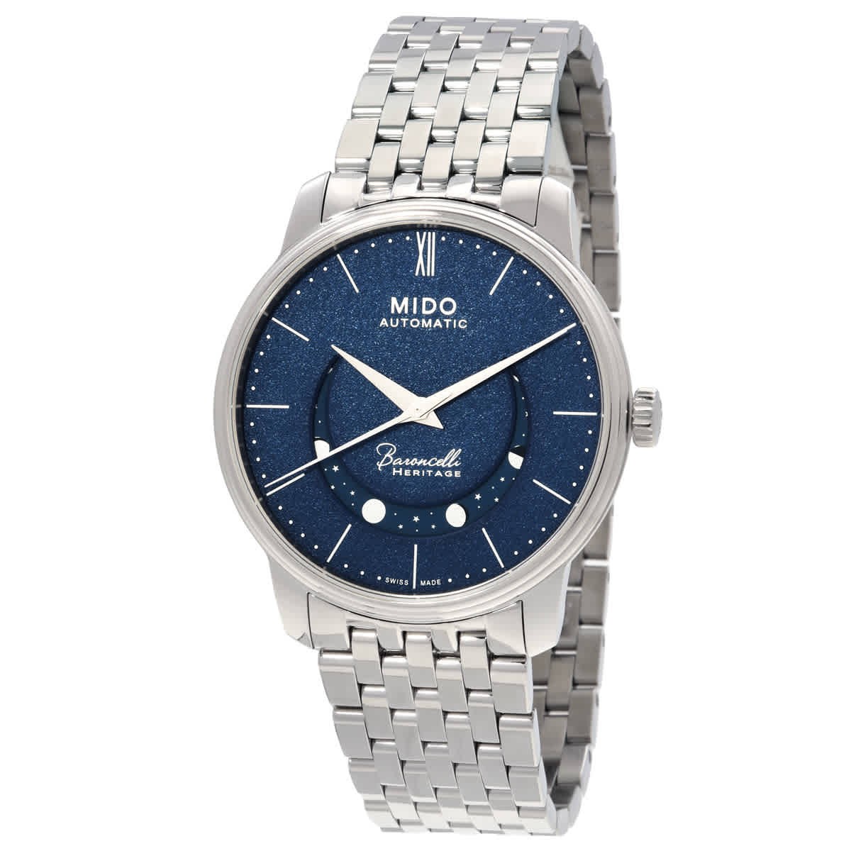 Mido Baroncelli Smiling Moon Automatic Blue Dial Men’s Watch M0274071104000