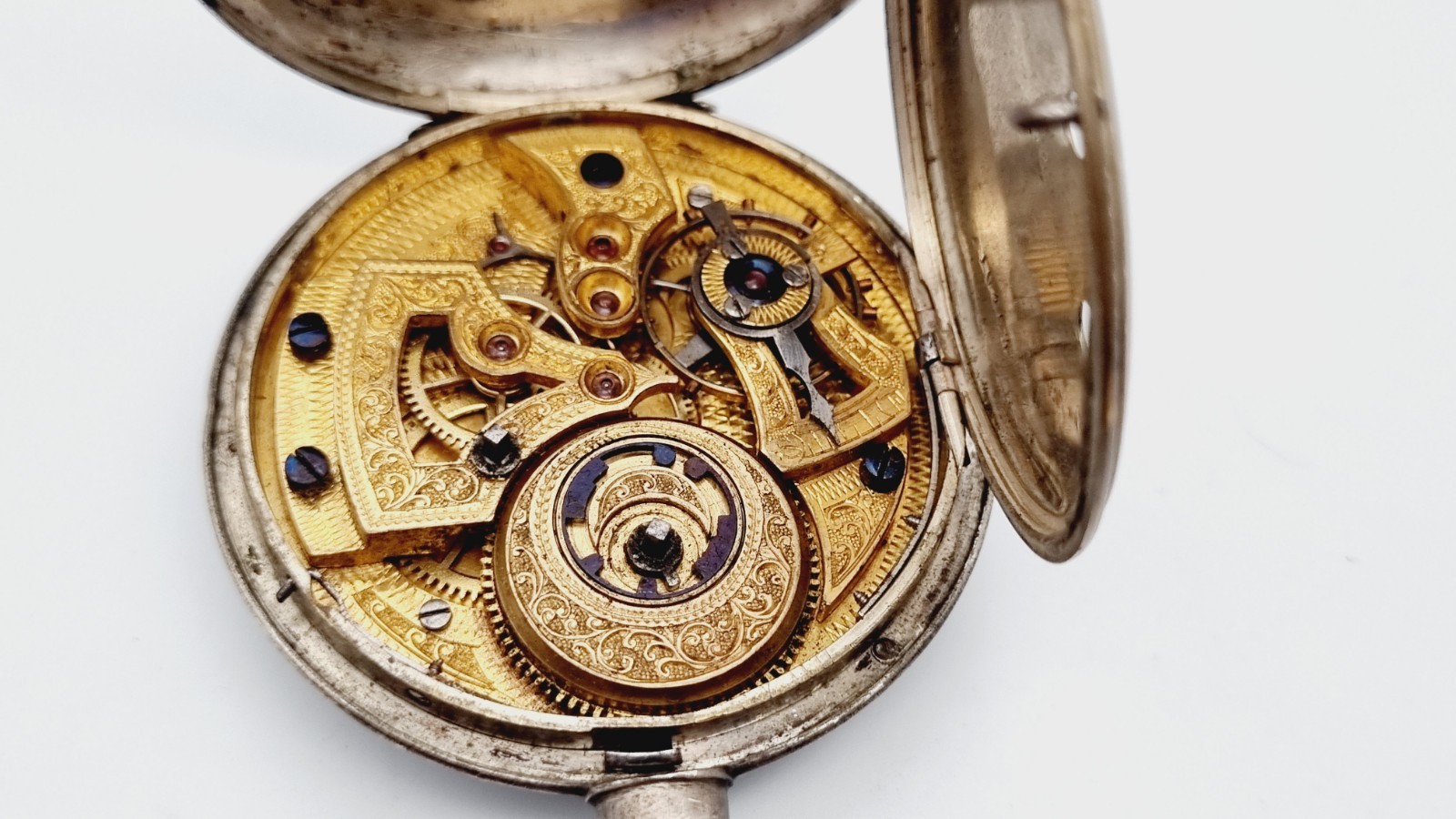 silver duplex chinese market pocket watch