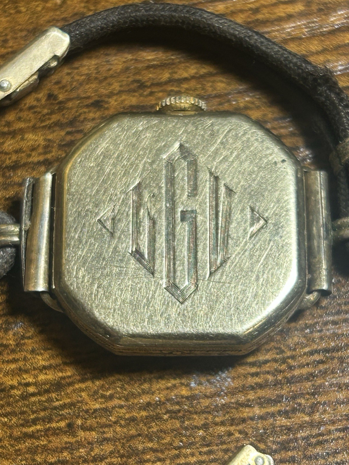 1920s Gruen 14K Solid Gold Art Deco Watch – 15J Swiss – Monogrammed – For Repair