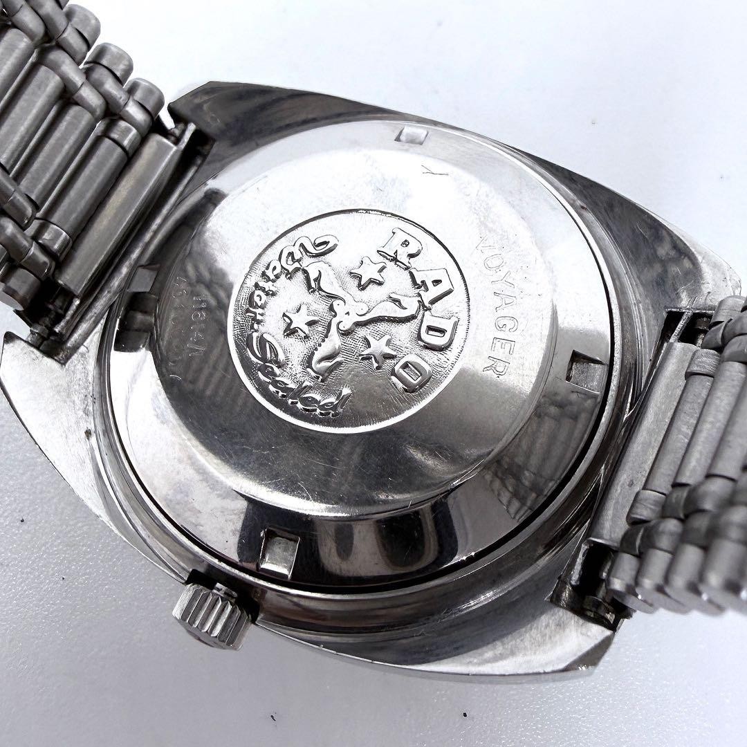 Rado Voyager 11814/1 Automatic Day-Date Cut Glass Mens Vintage Watch Japan