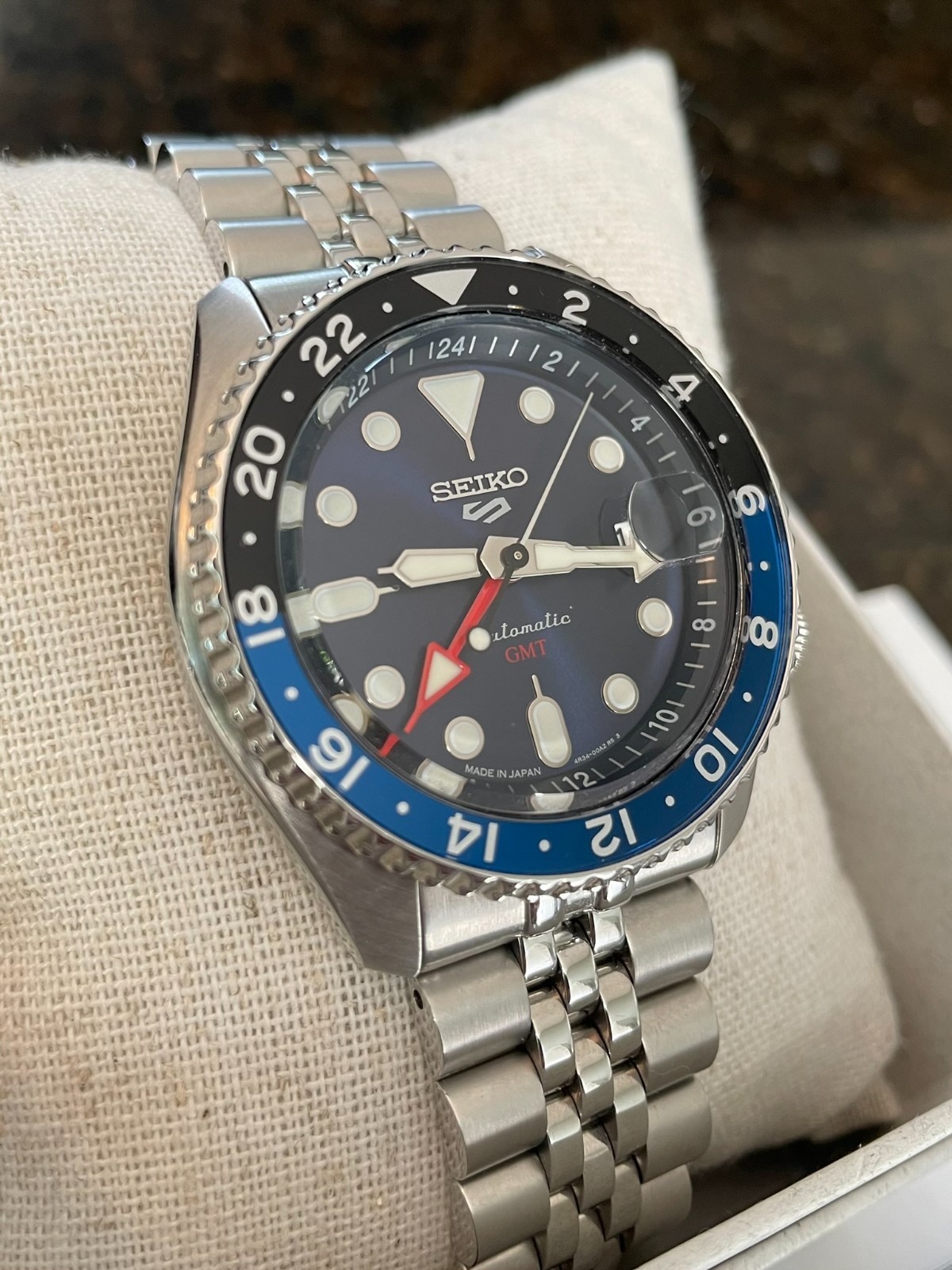 Seiko 5 Five Sports SSK003 GMT Automatic Watch SSK003J1 Blue Dial Made in Japan