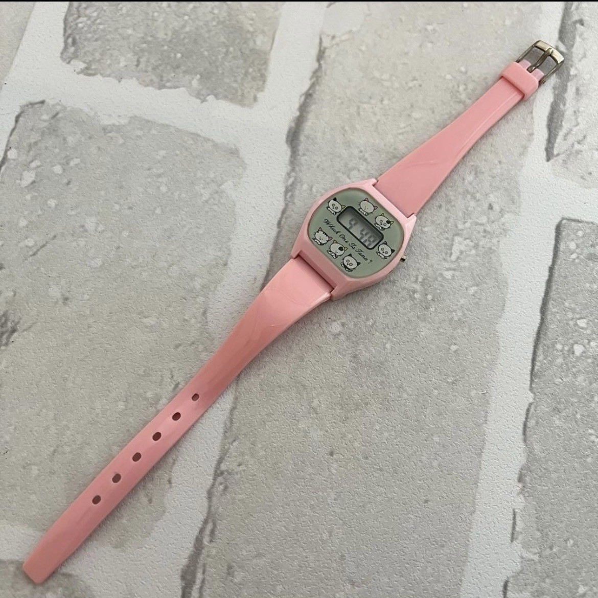 Tama and Friends Which One Is Tama? Digital Watch Pink 27.7mm Works Read