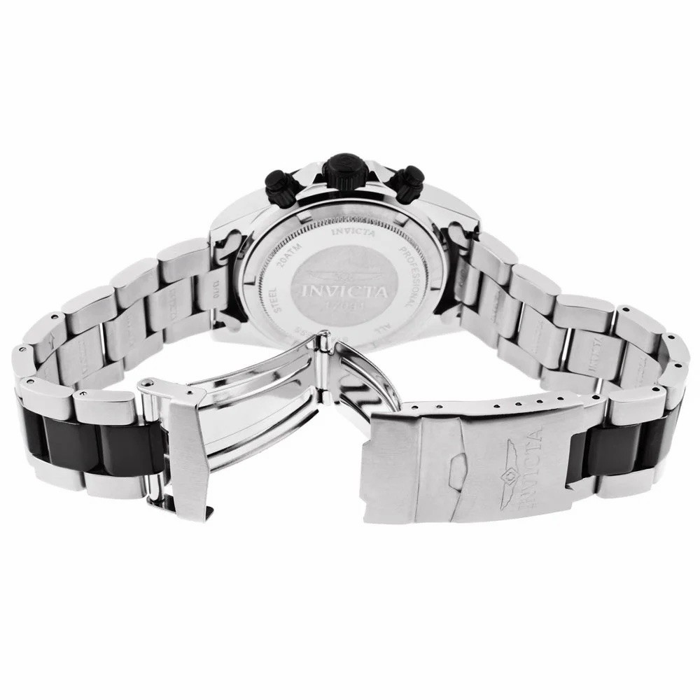 Invicta Speedway Men’s Quartz Chronograph 200m 44mm White Dial Silver/Black